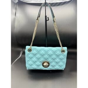 Kate Spade Natalia Medium Quilted Leather Flap Shoulder Bag | Aqua Glass